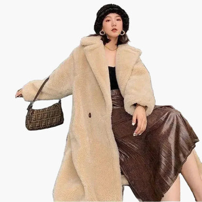 Damen Kuscheliger Oversize Wintermantel – Modischer Langer Plüsch Mantel für Alltag & Streetstyle