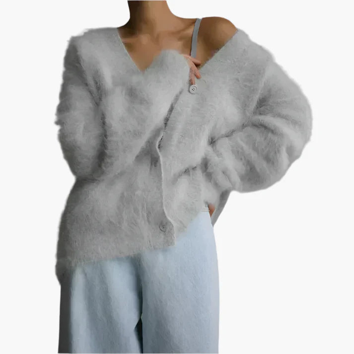 Damen Luxus Cardigan – Moderner Oversize Strickpullover für stilvolle Eleganz und Komfort