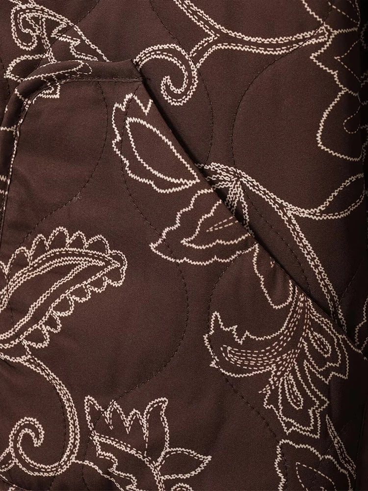 Damen Steppjacke mit Blumenmuster – Lockerer, moderner Freizeitstil