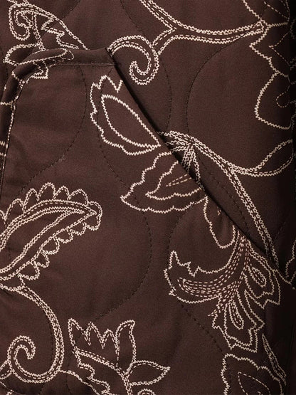 Damen Steppjacke mit Blumenmuster – Lockerer, moderner Freizeitstil