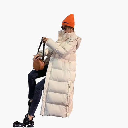 Damen Winter Steppmantel Lang – Warmer Outdoor Daunen-Look Mantel für kalte Tage