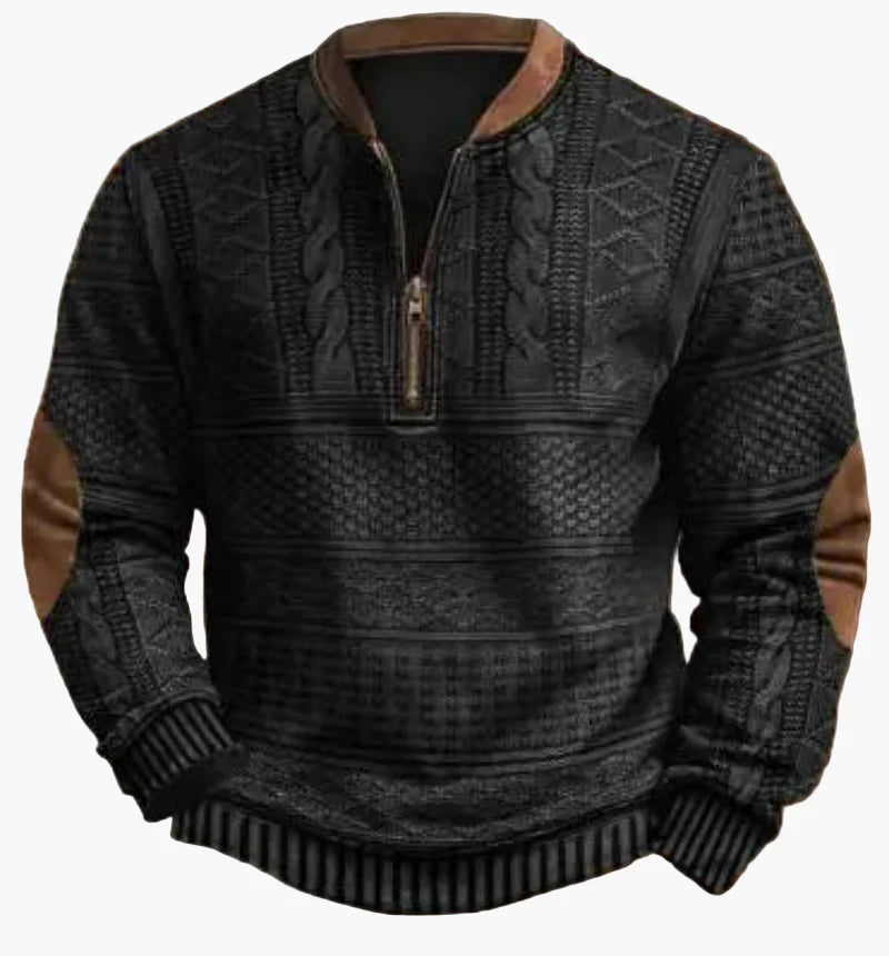 Herren Pullover Halbzipper Strick-Design Freizeit Herbst/Winter Warm Sweatshirt