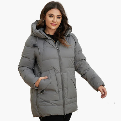 Damen Winter Steppjacke mit Kapuze – Komfortabler, modischer Outdoor-Parka für kalte Tage, Plus Size
