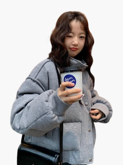 Damen Steppjacke Casual Oversize Street Style für Alltag und Freizeit