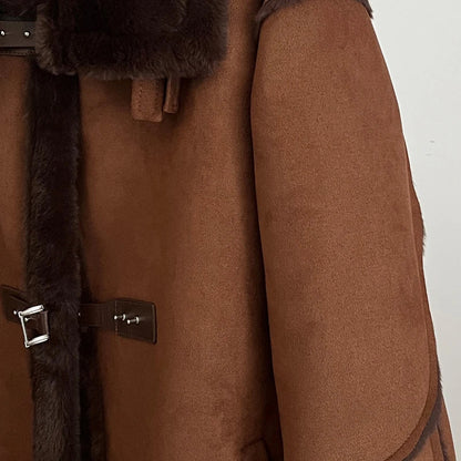 Damen Winter Shearling Jacke im Pilotenstil – Modische Kurzjacke für Alltag und Freizeit