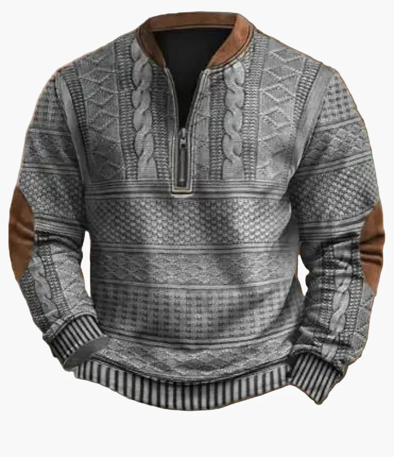 Herren Pullover Halbzipper Strick-Design Freizeit Herbst/Winter Warm Sweatshirt