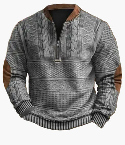 Herren Pullover Halbzipper Strick-Design Freizeit Herbst/Winter Warm Sweatshirt