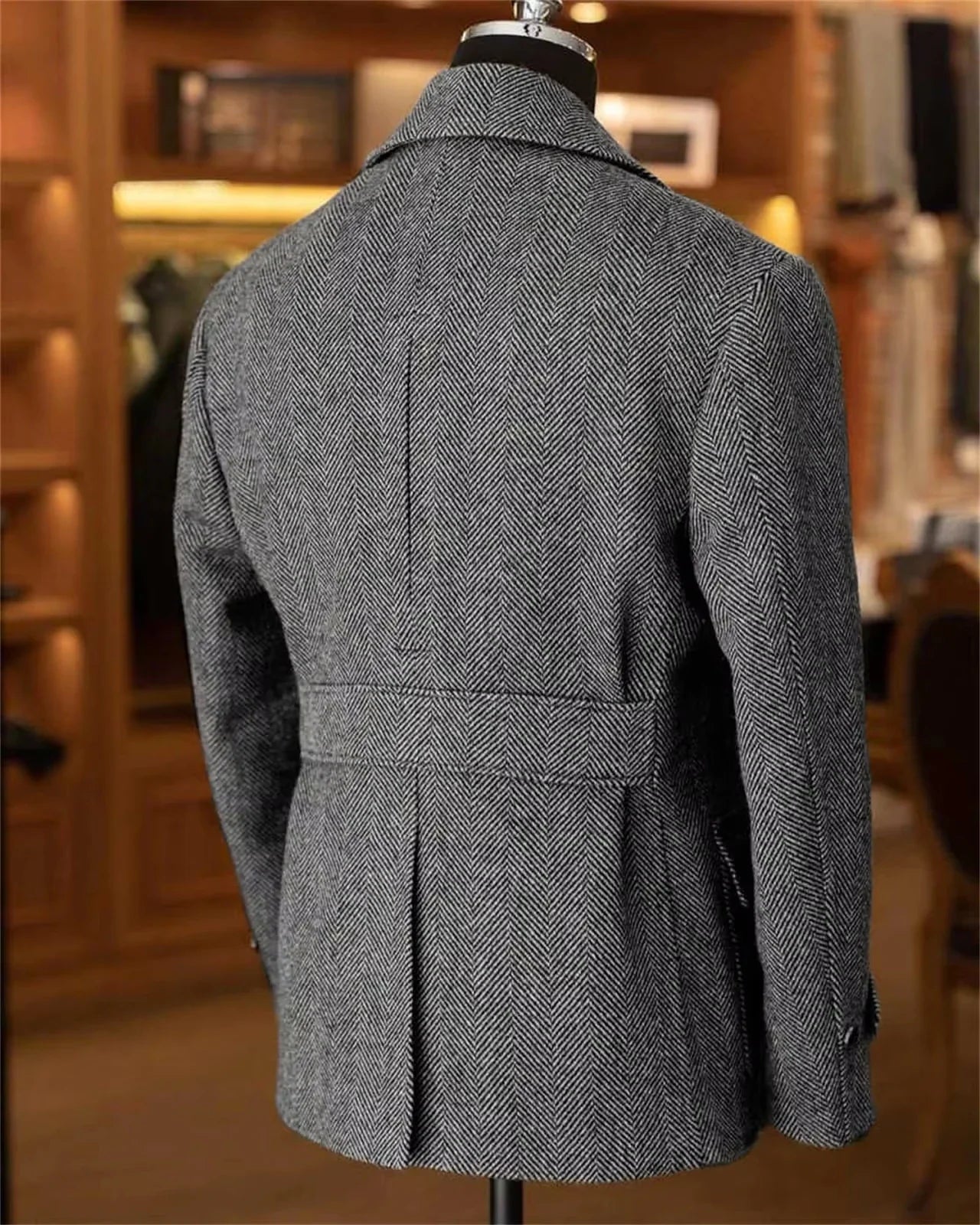 Herren Vintage Doppelreihiger Blazer – Klassischer Hahnentritt Anzugsjacke für formelle und legere Anlässe