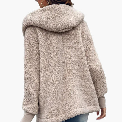 Damen Teddyfell Kapuzenmantel – Kuscheliger Oversize Wintermantel für Alltag und Freizeit