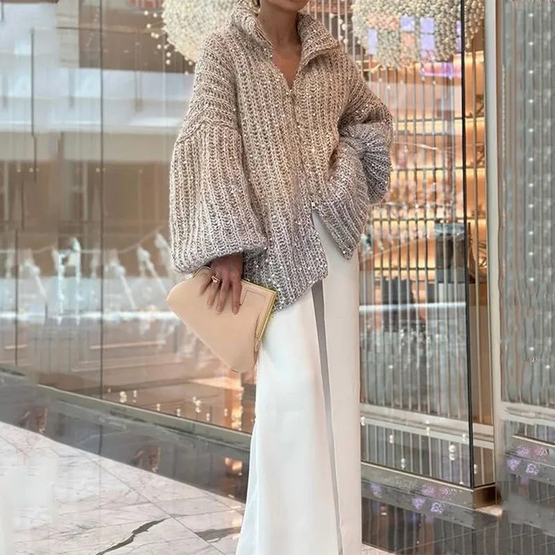 Anna - Eleganter Sweater mit Laternenärmeln