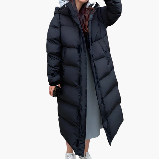 Damen Langer Steppmantel Parka Wasserdicht Winterjacke Outdoor