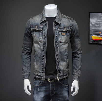 Herren Jeansjacke im Vintage-Stil – Lässige Mode für Alltag und Freizeit