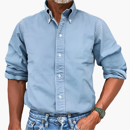 Herren Freizeithemd mit klassischem Button-Down-Kragen – Zeitloser Stil für Alltag und Business