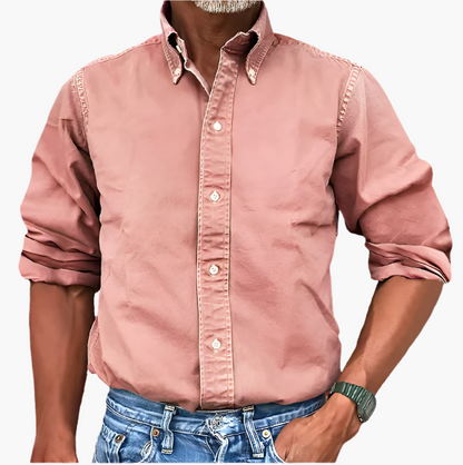 Herren Freizeithemd mit klassischem Button-Down-Kragen – Zeitloser Stil für Alltag und Business