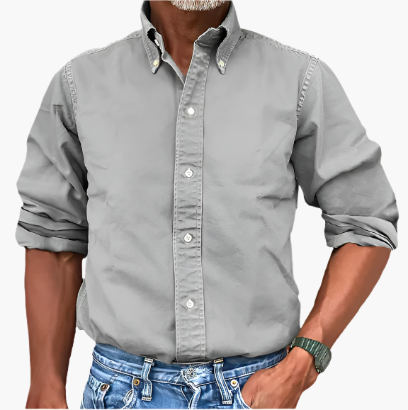 Herren Freizeithemd mit klassischem Button-Down-Kragen – Zeitloser Stil für Alltag und Business