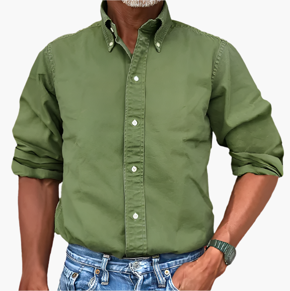 Herren Freizeithemd mit klassischem Button-Down-Kragen – Zeitloser Stil für Alltag und Business