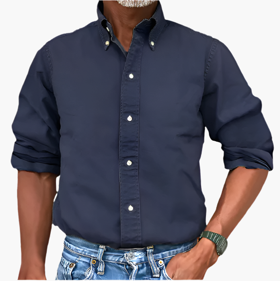 Herren Freizeithemd mit klassischem Button-Down-Kragen – Zeitloser Stil für Alltag und Business