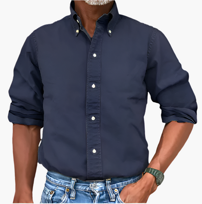 Herren Freizeithemd mit klassischem Button-Down-Kragen – Zeitloser Stil für Alltag und Business
