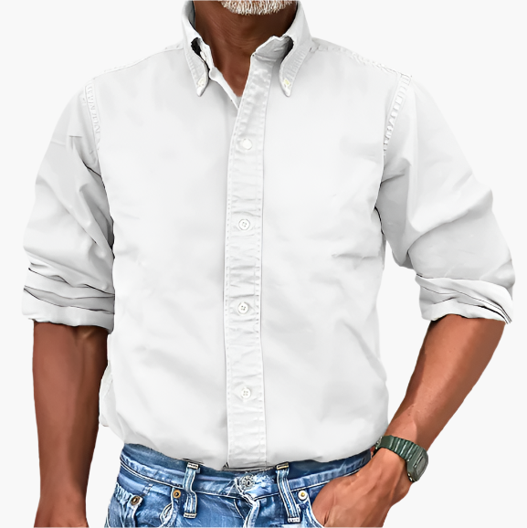 Herren Freizeithemd mit klassischem Button-Down-Kragen – Zeitloser Stil für Alltag und Business