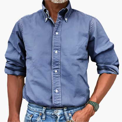 Herren Freizeithemd mit klassischem Button-Down-Kragen – Zeitloser Stil für Alltag und Business