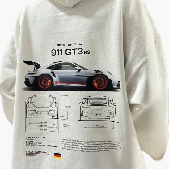 Herren Unisex Hoodie Porsche 911 GT3 RS – Motorsport Streetwear Racing Pullover