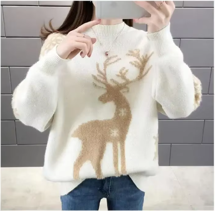 Laura - Hässlicher Weihnachtspulli - Locker gestrickter Pullover für Damen