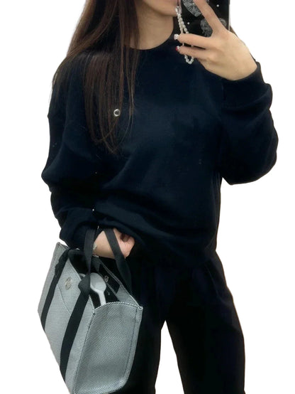 Damen Oversize Sweatshirt Freizeit Lässig Basic