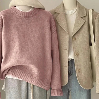 Damen Strickpullover im lässigen Oversize-Stil für Alltag und Freizeit