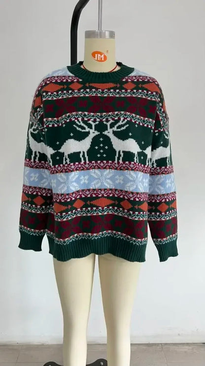 Eliane - Hässlicher Weihnachtspulli - Winterpullover mit Allover-Print