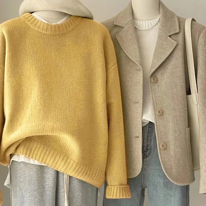 Damen Strickpullover im lässigen Oversize-Stil für Alltag und Freizeit