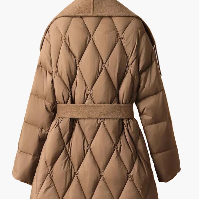 Damen Winter Steppmantel im koreanischen Stil mit Fransen und Wollkragen – Modischer, warmer Mantel für Alltag und Freizeit