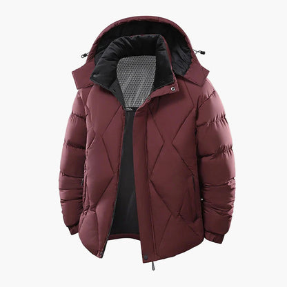 Herren Winter Steppjacke Outdoor Warm mit Kapuze – Stilvolle Freizeitjacke für kalte Tage