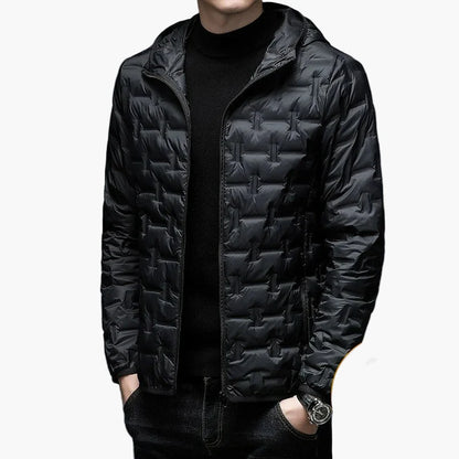 Herren Daunenjacke für Winter Outdoor & Freizeit – Leichte Steppjacke mit Kapuze