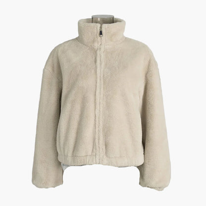 Damen Teddyfell Bomberjacke – Modischer Wintermantel für Alltag und Freizeit