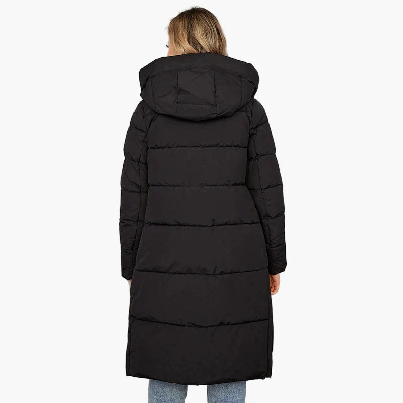 Damen Winter Steppmantel mit Kapuze – Langer, warmer Outdoor-Parka für Alltag & Freizeit