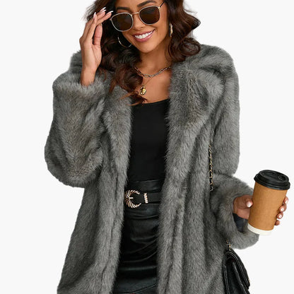 Damen Faux-Fur Mantel – Eleganter Winter Kunstpelz Kurzmantel für stilvolle Outfits