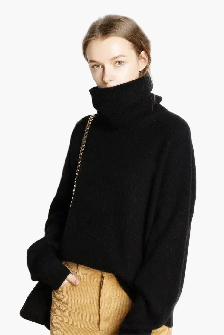 Damen Rollkragenpullover Strick Oversize – Perfekt für Herbst und Winter