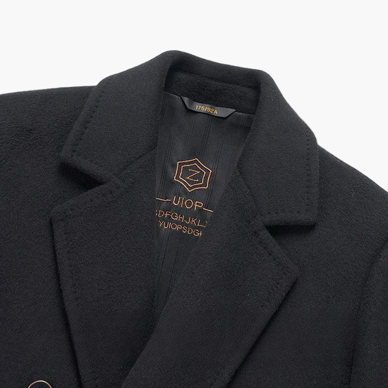 Herren Doppelreihiger Wollmantel – Eleganter Business & Freizeit Wintermantel