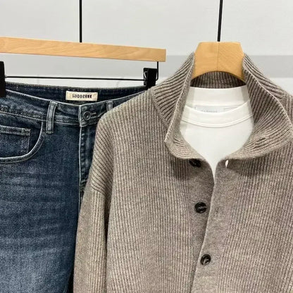 Herren Strick-Cardigan mit Knopfleiste – Lässiger Freizeit-Look, Ideal für Alltag und Büro