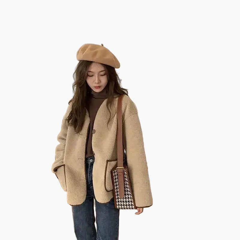 Damen Teddy-Fleece Oversize Jacke – Lässiger Herbst & Winter Streetstyle