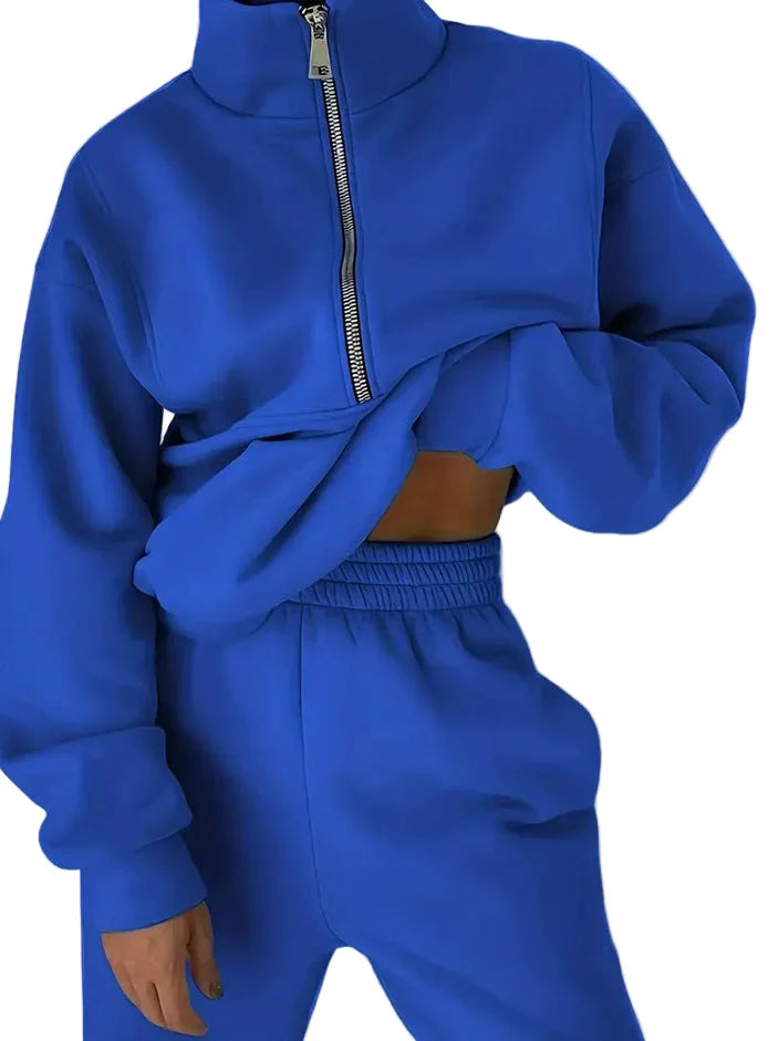 Damen Trainingsanzug Zweiteiler mit Reißverschluss – Lässiges Sport- und Freizeitoutfit