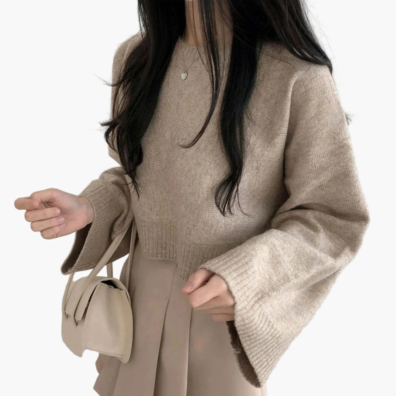 Damen Strickpullover mit weitem Schnitt – Modischer Cropped Style für Alltag und Freizeit