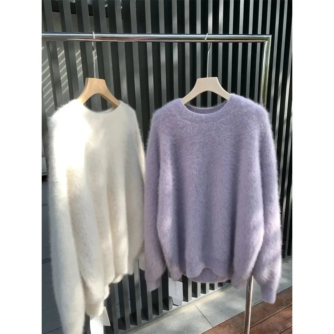 Damen Oversize Kuschel-Pullover im lässigen Stil – Ideal für Herbst und Winter
