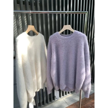 Damen Oversize Kuschel-Pullover im lässigen Stil – Ideal für Herbst und Winter