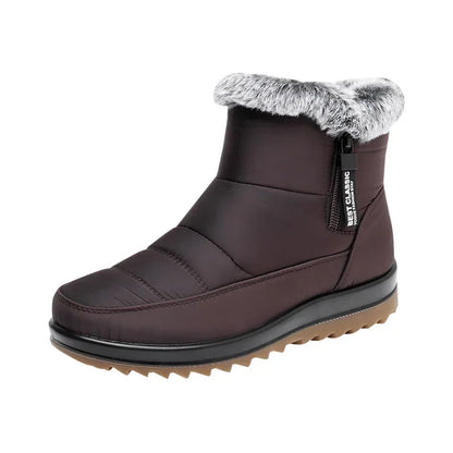 Sophie – Damen Winterstiefel mit doppeltem Reißverschluss und Fütterung