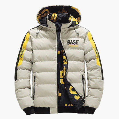 Herren Winter Steppjacke BASE Streetwear mit Kapuze – Modische Outdoorjacke für Alltag und Freizeit