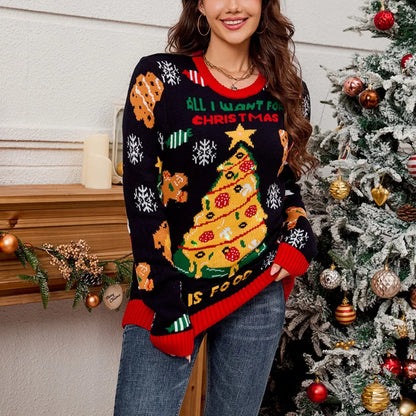 Martine - Hässlicher Weihnachtspulli - Bequemer Pullover mit Weihnachtsmotiven