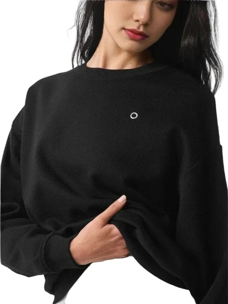 Damen Oversize Sweatshirt Freizeit Lässig Basic