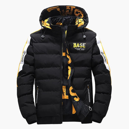 Herren Winter Steppjacke BASE Streetwear mit Kapuze – Modische Outdoorjacke für Alltag und Freizeit