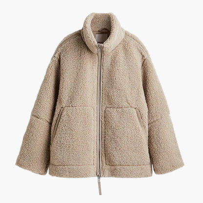 Damen Teddyfell Oversize Winterjacke – Modischer Kuschel-Look für Alltag und Freizeit